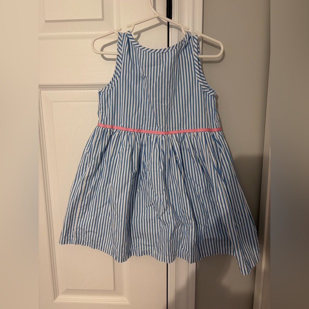 Blue and White Striped Kids Dress